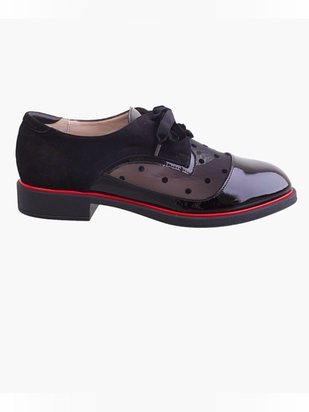 BEAUTIFEEL TORA black oxford polka dots size 39 US 8.5 EUC patent leather